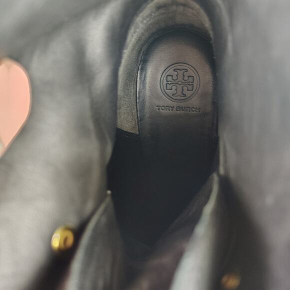 Tory Burch Miller 95mm Lug Sole Lace Up Bootie Black Hiking Boot Size 9.5 - Picture 14 of 14